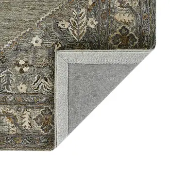 8' X 10' Ivory Brown And Gray Wool Oriental Hand Tufted Area Rug