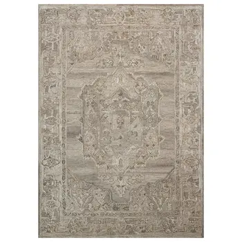 5' X 7' Brown And Beige Wool Oriental Hand Tufted Area Rug