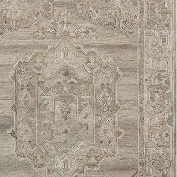 5' X 7' Brown And Beige Wool Oriental Hand Tufted Area Rug
