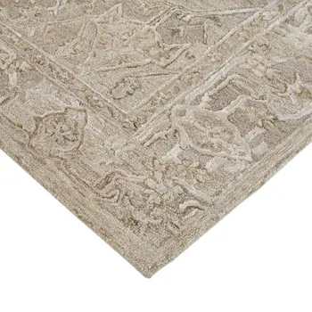 8' X 10' Brown And Beige Wool Oriental Hand Tufted Area Rug