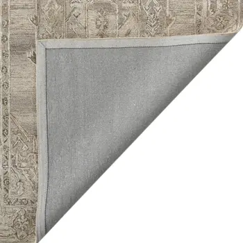 8' X 10' Brown And Beige Wool Oriental Hand Tufted Area Rug