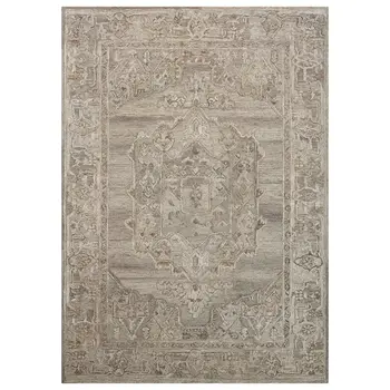 8' X 10' Brown And Beige Wool Oriental Hand Tufted Area Rug