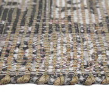 8' X 10' Gray Dark Gray And Dark Pink Oriental Hand Woven Area Rug With Fringe