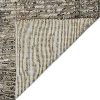8' X 10' Gray Dark Gray And Dark Pink Oriental Hand Woven Area Rug With Fringe