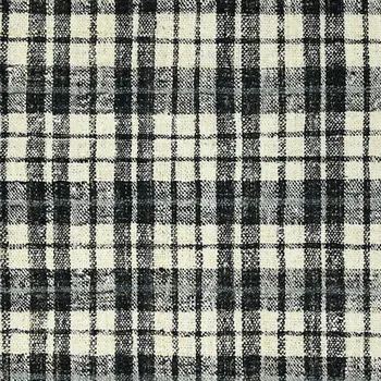 4' X 6' Black And Ivory Jute Plaid Hand Woven Area Rug With Fringe