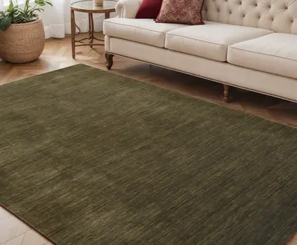 5' X 8' Brown Wool Hand Woven Area Rug