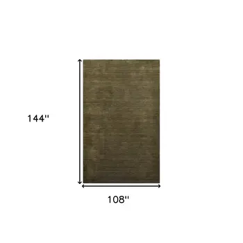 9' X 12' Brown Wool Hand Woven Area Rug