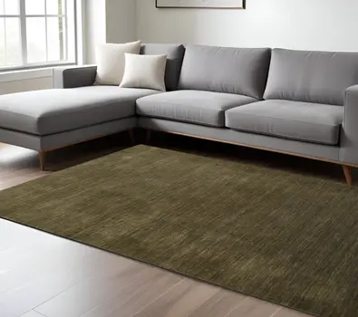 10' X 14' Brown Wool Hand Woven Area Rug