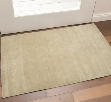 2' X 3' Ivory Wool Hand Woven Area Rug