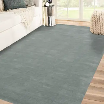 9' X 12' Gray Wool Hand Woven Area Rug