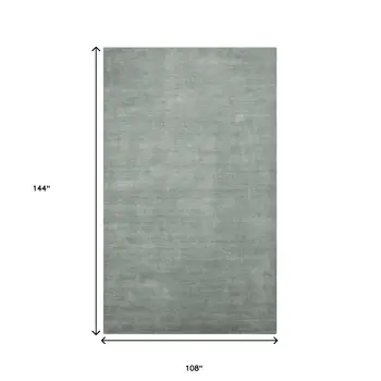 9' X 12' Gray Wool Hand Woven Area Rug