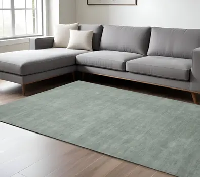 10' X 14' Gray Wool Hand Woven Area Rug