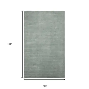 10' X 14' Gray Wool Hand Woven Area Rug