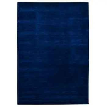 8' X 10' Navy Blue Wool Hand Woven Area Rug