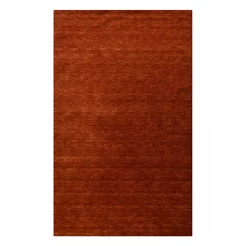 5' X 8' Red Wool Hand Woven Area Rug