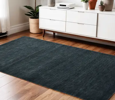 4' X 6' Dark Gray Wool Hand Woven Area Rug