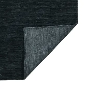9' X 12' Dark Gray Wool Hand Woven Area Rug