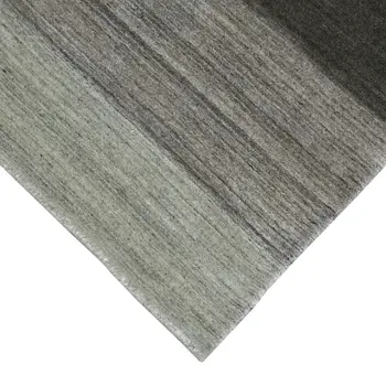 4' X 6' Gray And Light Green Wool Striped Hand Woven Area Rug