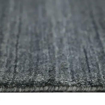 2' X 3' Charcoal And Ivory Wool Striped Hand Woven Area Rug