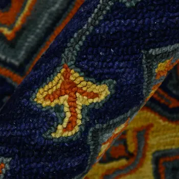 8' X 10' Blue Teal And Brick Red Wool Medallion Hand Tufted Area Rug