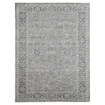 2' X 3' Gray And Dark Gray Wool Medallion Hand Woven Area Rug