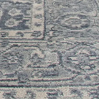 5' X 8' Gray And Dark Gray Wool Medallion Hand Woven Area Rug