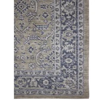 10' X 14' Gold Charcoal And Ivory Wool Medallion Hand Woven Area Rug