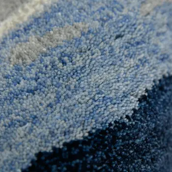 8' X 10' Navy Blue Ivory And Gray Wool Abstract Hand Tufted Area Rug