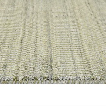2' X 3' Beige And Brown Wool Striped Hand Woven Area Rug