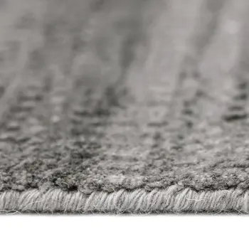 3' X 5' Silver And Blue Wool Striped Hand Woven Area Rug