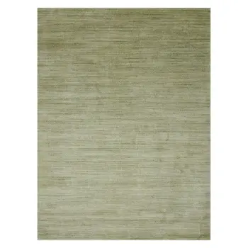 2' X 3' Green And Sage Wool Striped Hand Woven Area Rug