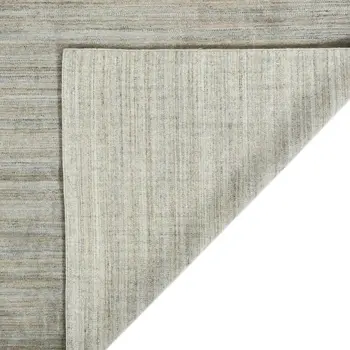 2' X 3' Silver And Gray Wool Striped Hand Woven Area Rug
