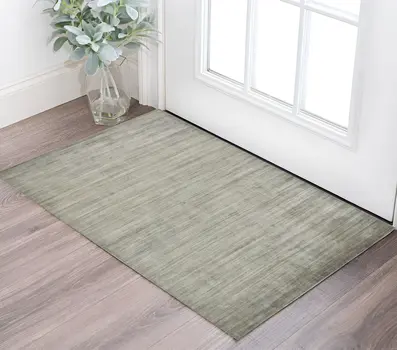 3' X 5' Silver And Gray Wool Striped Hand Woven Area Rug