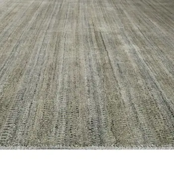 3' X 5' Silver And Gray Wool Striped Hand Woven Area Rug