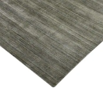 9' X 12' Silver And Gray Wool Striped Hand Woven Area Rug