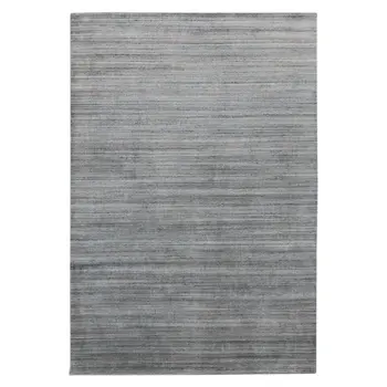 2' X 3' Gray And Blue Wool Striped Hand Woven Area Rug