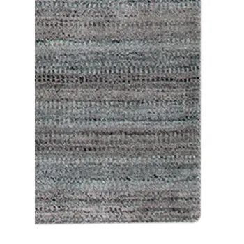 5' X 8' Gray And Blue Wool Striped Hand Woven Area Rug