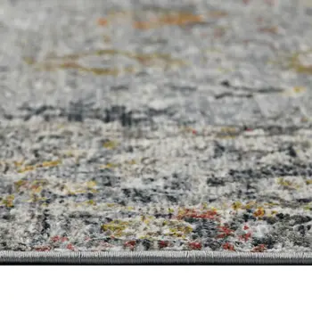 2' X 3' Gray Blue And Rust Floral Medallion Area Rug