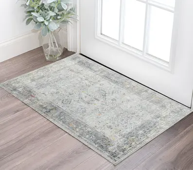 3' X 5' Gray Silver And Rust Medallion Area Rug