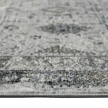 8' X 11' Gray And Charcoal Medallion Area Rug