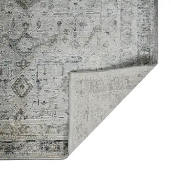 8' X 11' Gray And Charcoal Medallion Area Rug