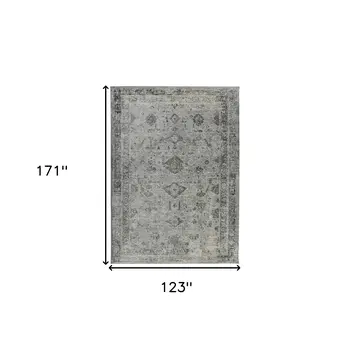 10' X 14' Gray And Charcoal Medallion Area Rug