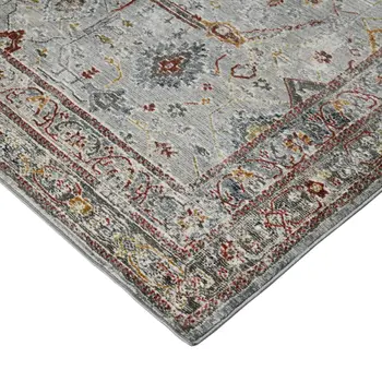 3' X 5' Gray Rust And Brown Medallion Area Rug