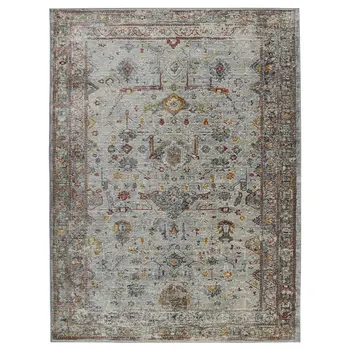 5' X 8' Gray Rust And Brown Medallion Area Rug
