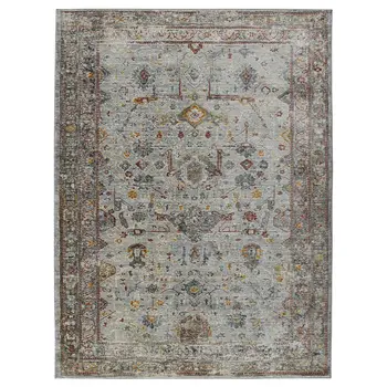 5' X 8' Gray Rust And Brown Medallion Area Rug