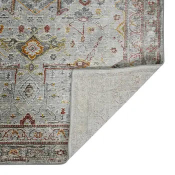 8' X 11' Gray Rust And Brown Medallion Area Rug