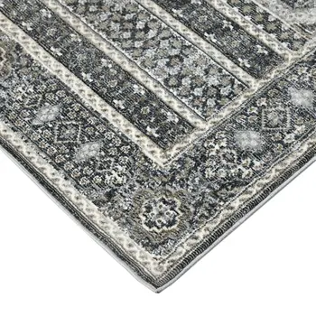 3' X 5' Charcoal And Gray Medallion Area Rug