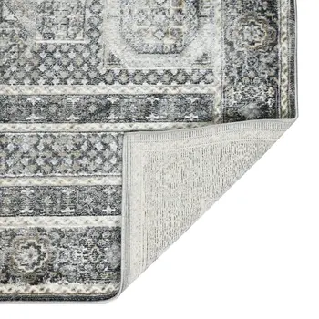 3' X 5' Charcoal And Gray Medallion Area Rug