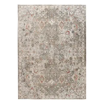3' X 5' Gray Ivory And Brown Medallion Area Rug