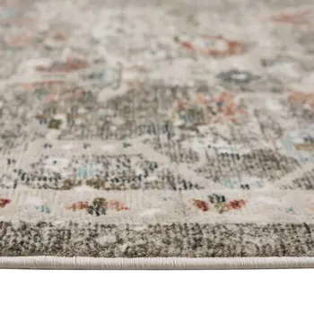 8' X 11' Gray Ivory And Brown Medallion Area Rug